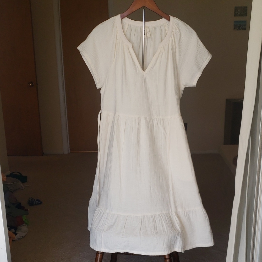 Pact Sea Salt Coastal Double Gauze Breezy Dress